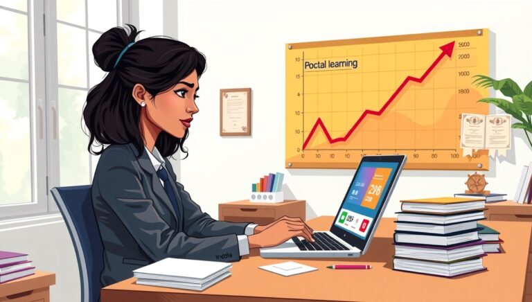 Beginner learning new skills online to improve career and financial growth